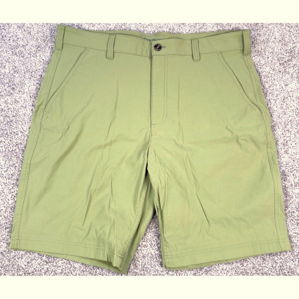 Eddie Bauer Travex Shorts Mens 38 Green Nylon Spandex Stretch Hiking Outdoor